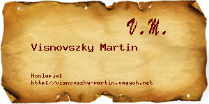 Visnovszky Martin névjegykártya